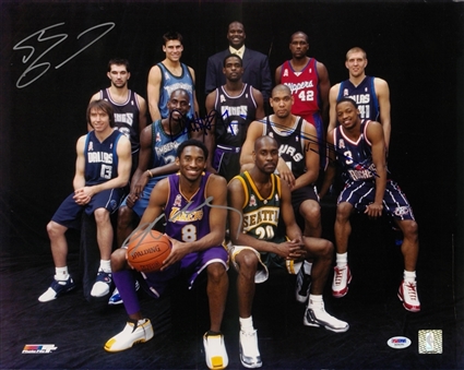 2002 NBA Western Conference All-Stars Team Signed (4) Photographs (16x20)Featuring Kobe Bryant & Tim Duncan (PSA/DNA & NBA Authenticated)